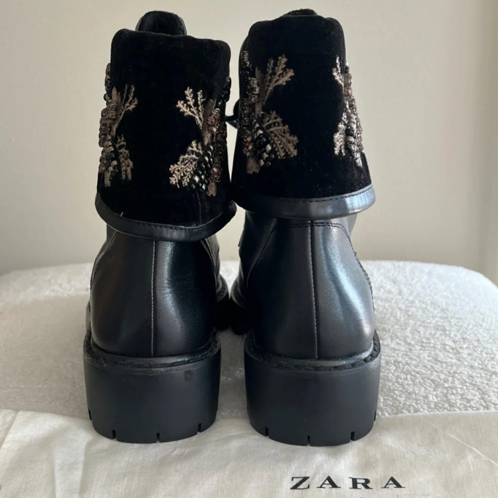 Zara black embroidered